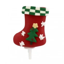 Chaussette de Noël décorée sur pique