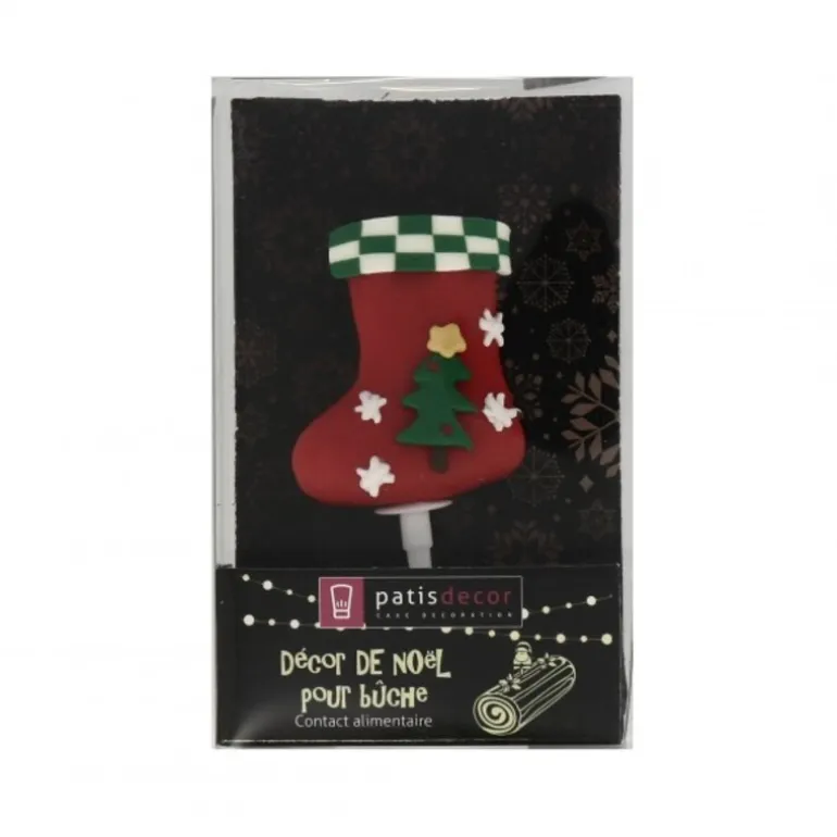 Chaussette de Noël décorée sur pique