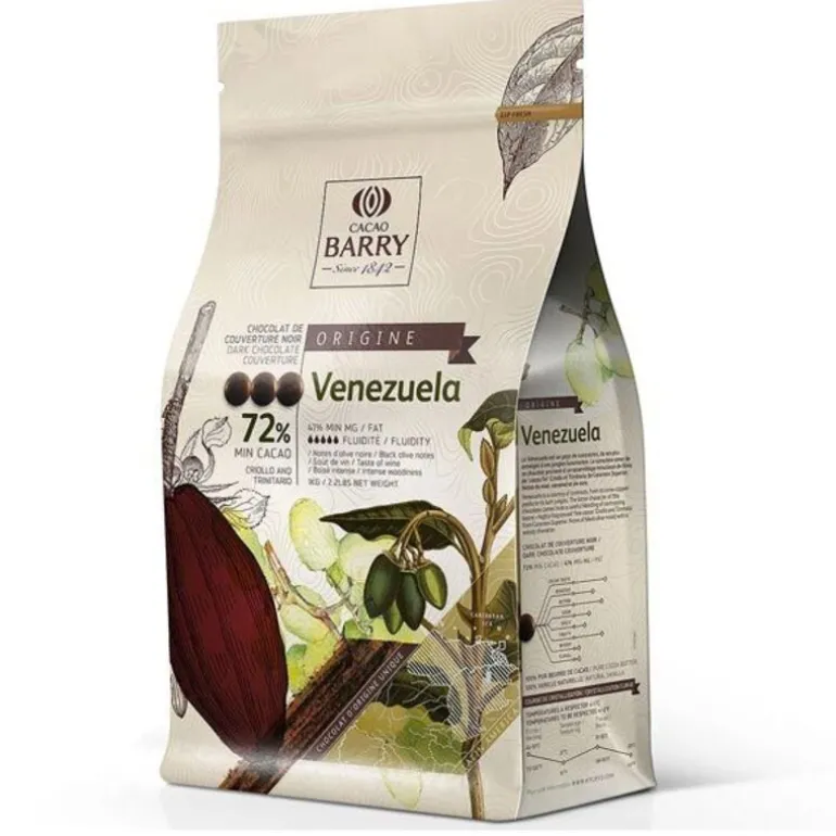 Chocolat de Couverture Noir Origine Venezuela 72 % 1 Kg