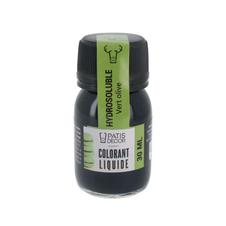Colorant liquide hydrosoluble vert olive 30 ml