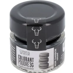 Colorant poudre hydrosoluble noir charbon naturel 3 g
