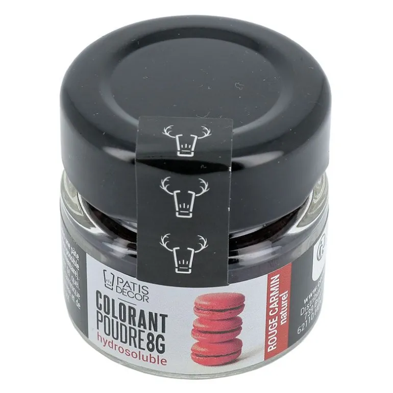 Colorant poudre hydrosoluble rouge carmin naturel 8 g