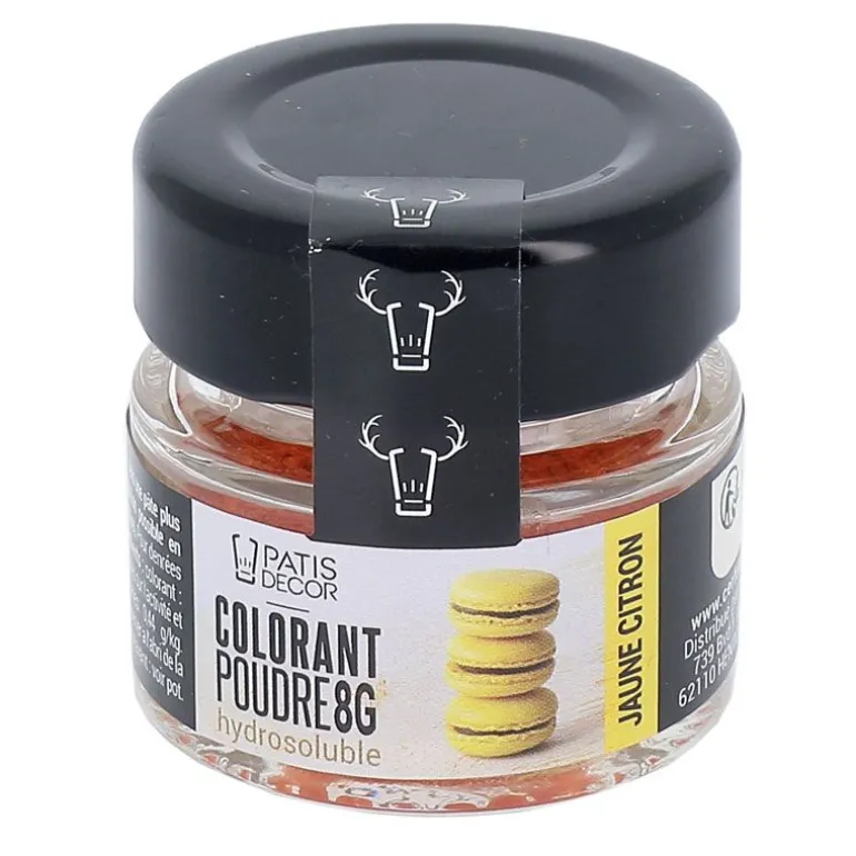 Colorant poudre hydrosoluble jaune citron 8 g