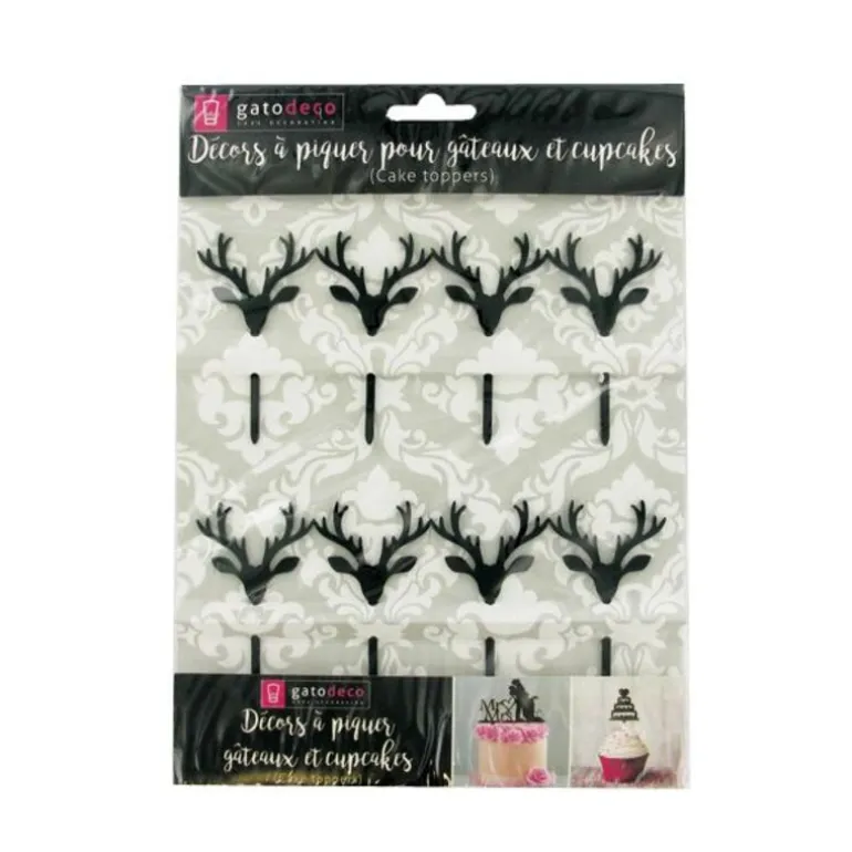 Cupcake Toppers Cerfs (x8)