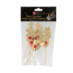Cupcake Toppers Rennes Dorés (x6)