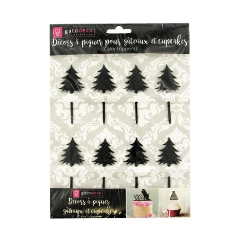 Cupcake Toppers Sapin de Noël (x 8)