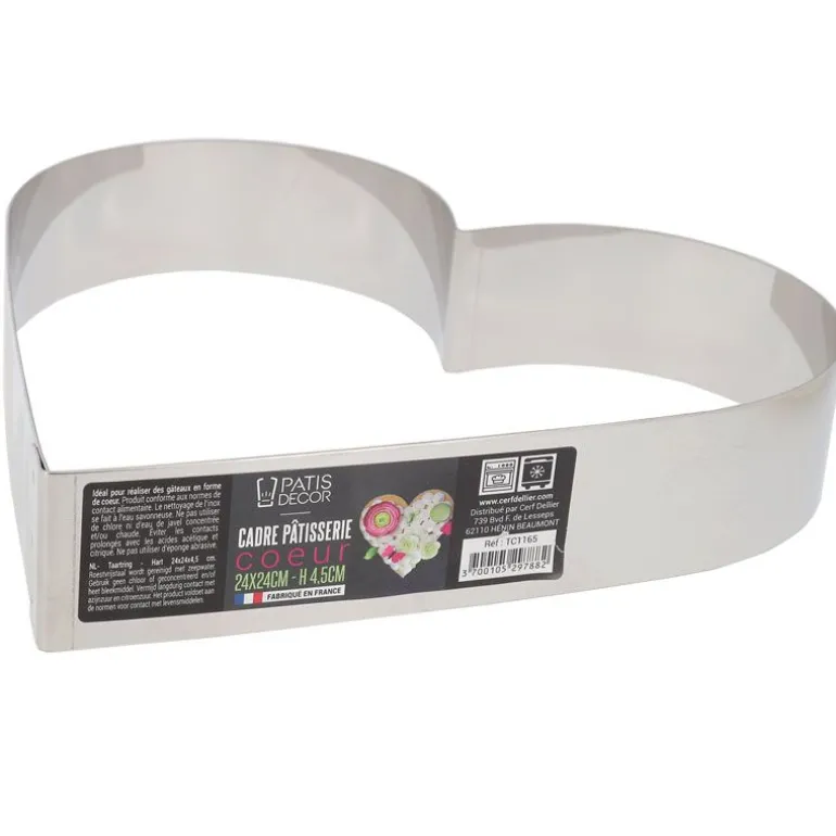 Cœur à mousse inox H 4,5 cm L 24 cm