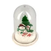 Décor de noël pour bûche "boule à neige bonhomme de neige" à poser