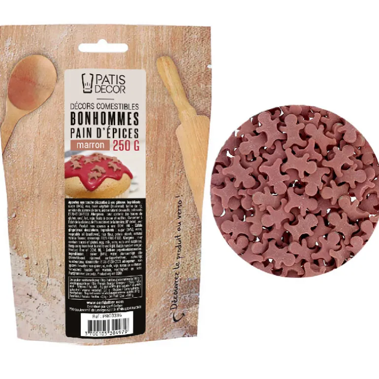 Décors comestibles bonhommes pain d'épices marron - 250 g