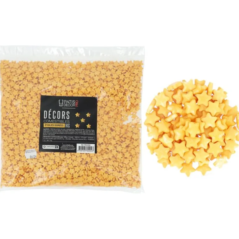 Décors comestibles étoiles dorées 1 kg