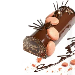 Disques scintillants chocolat noir Joyeuses Fêtes (x96)