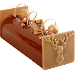 Embouts de bûches chocolat caramel origami cerf (x20)