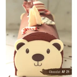 Embouts de bûches en chocolat blanc Tête d'ours (x54)