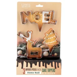 Emporte-pièces cake toppers thème Noël (lot de 3)