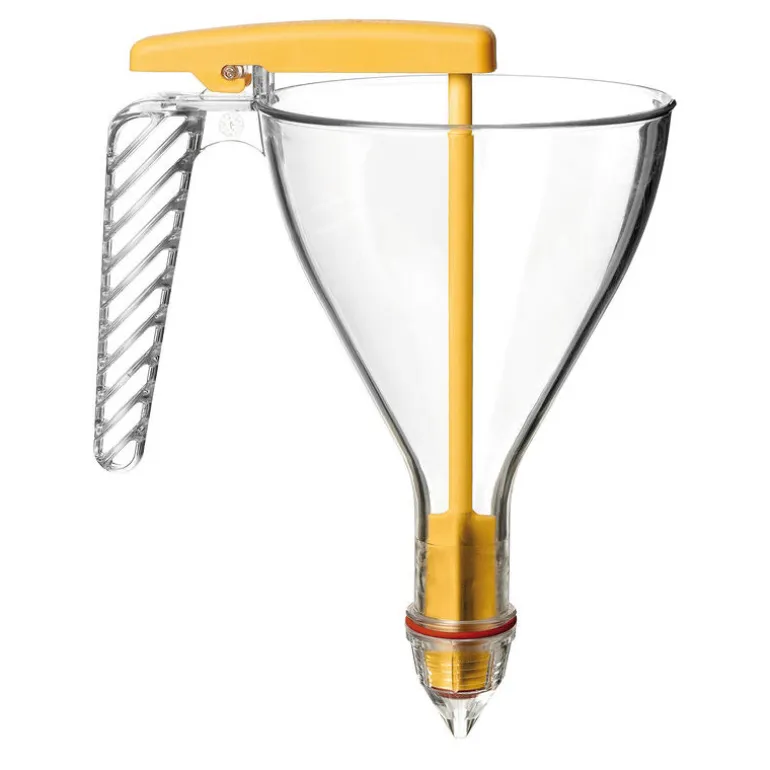 Entonnoir gradué à piston copolyester transparent avec support et 1 douille - 0,75 L