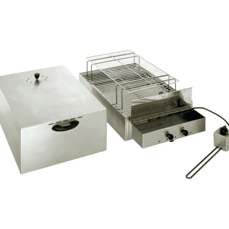 Fumoir inox 2 étages pour fumage à froid 71,5 x 41,5 x 36 cm