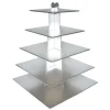 Grand présentoir cupcakes argent carré - hauteur 56 cm