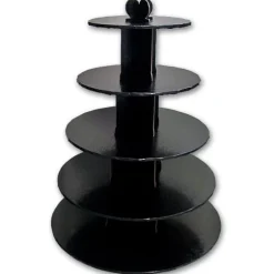 Grand présentoir cupcakes noir rond - hauteur 55 cm