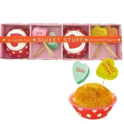Kit déco cupcakes Coeurs Rouges