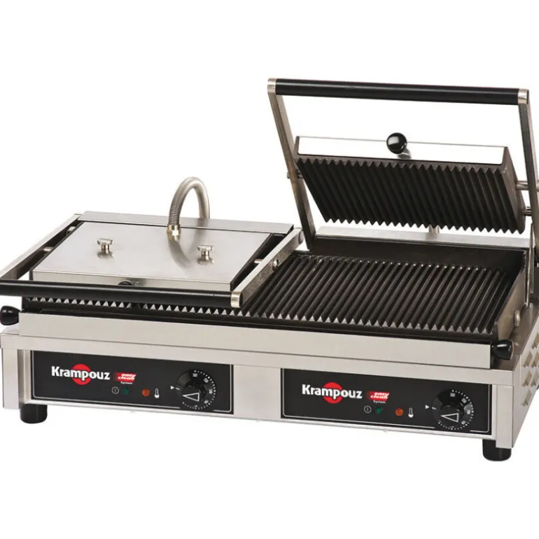 Krampouz grill fonte rainurée amovible double 3,76 KW