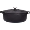 Le Chasseur cocotte ovale avec couvercle noire 17 cm