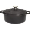 Le Chasseur cocotte ronde avec couvercle noire 18 cm