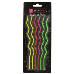 Longues bougies zig-zag (x 6)