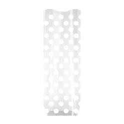 Lot sachets pois blancs + liens - 10 x 22 cm (x10)