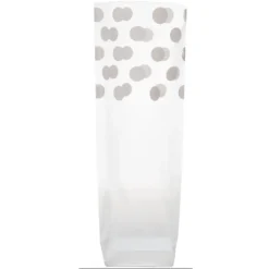 Lot sachets pois blancs fond carton - 120 x 275 mm (x100)