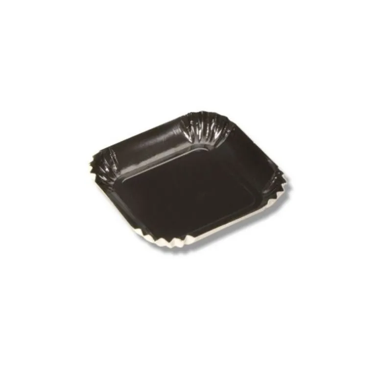 Mini assiette carton carrée noire 65 mm (x100)
