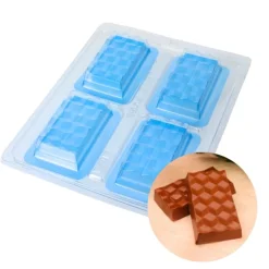 Moule chocolat en 3 parties 4 mini tablettes 3D