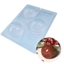 Moule chocolat en 3 parties Boules de Noël rayées Patisdécor