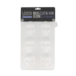 Moule silicone 6 crânes 3D