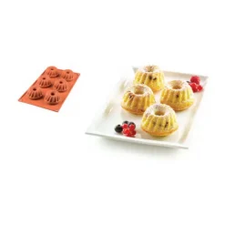 Moule silicone 6 petits Kouglofs