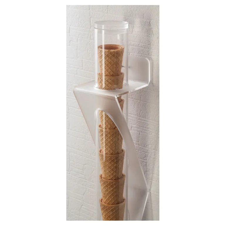 Porte-cornets à glace mural PMMA hauteur 56 cm