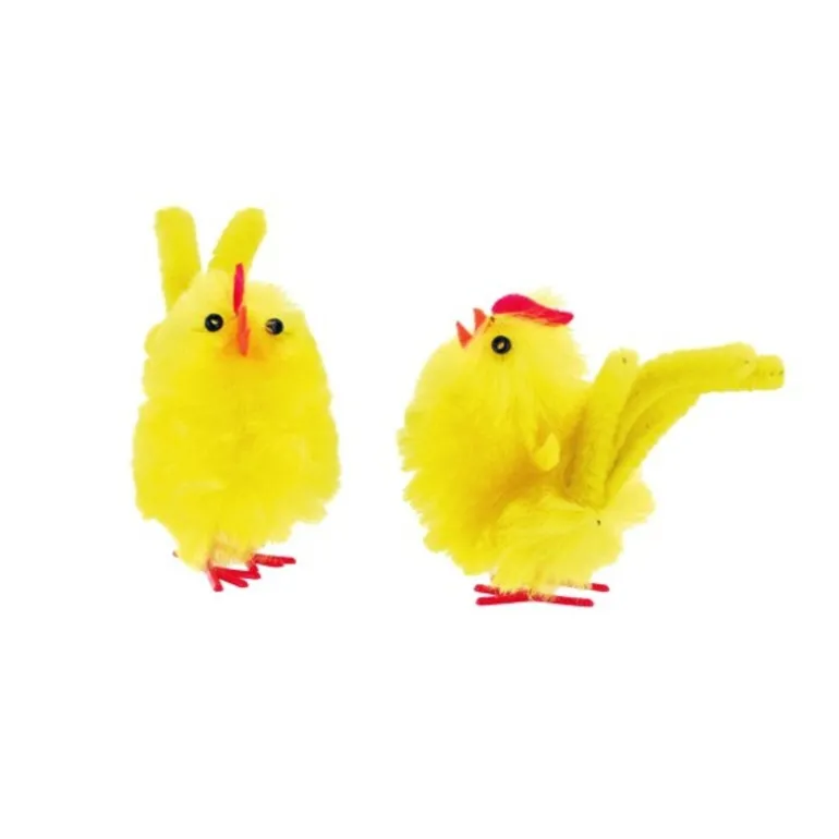 Poussin de pâques jaune à crête (x3)