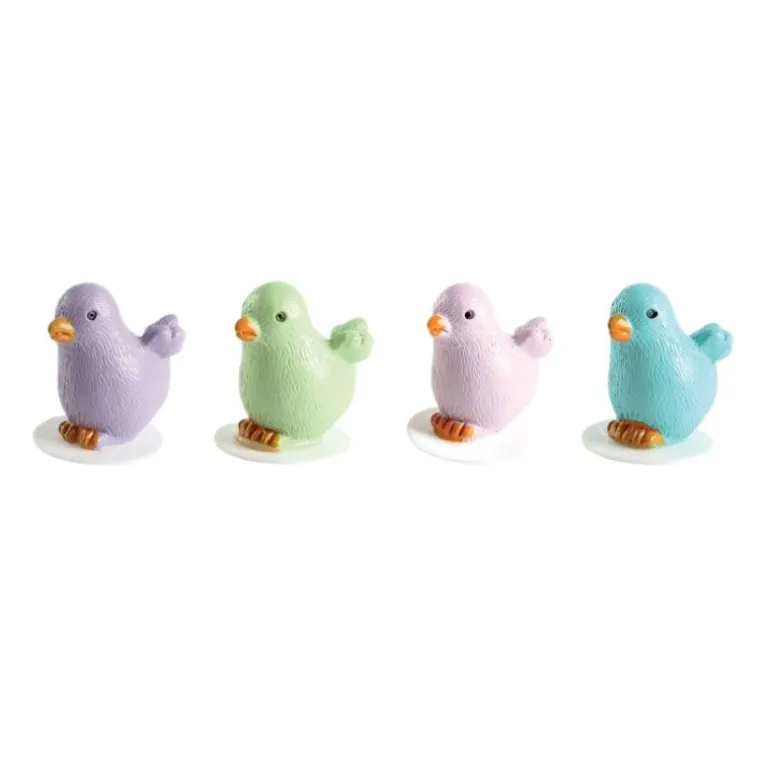 Poussins sur pique plastique assortis (x64)