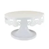 Présentoir gâteau blanc broderie Ø 18 cm