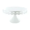 Présentoir gâteau blanc broderie Ø 30 cm