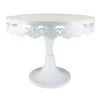 Présentoir gâteau blanc broderie Ø 23 cm