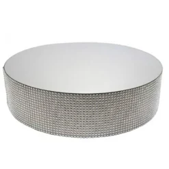 Présentoir gâteau effet miroir et contour en strass 30 cm