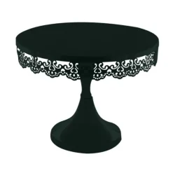 Présentoir gâteau noir broderie Ø 23 cm