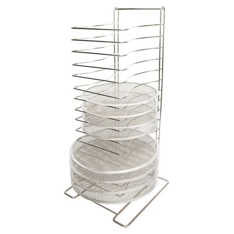 Rack pour grilles à pizza inox 15 niveaux jusqu'à 40 cm