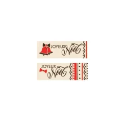 Rectangles Joyeuses Noël rouge assortis chocolat blanc (x80)