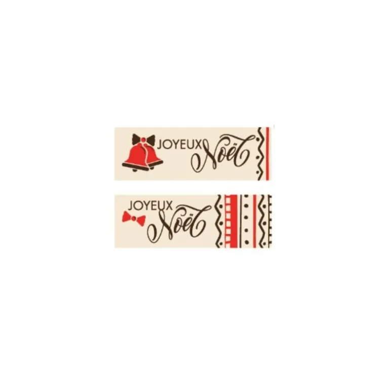 Rectangles Joyeuses Noël rouge assortis chocolat blanc (x80)