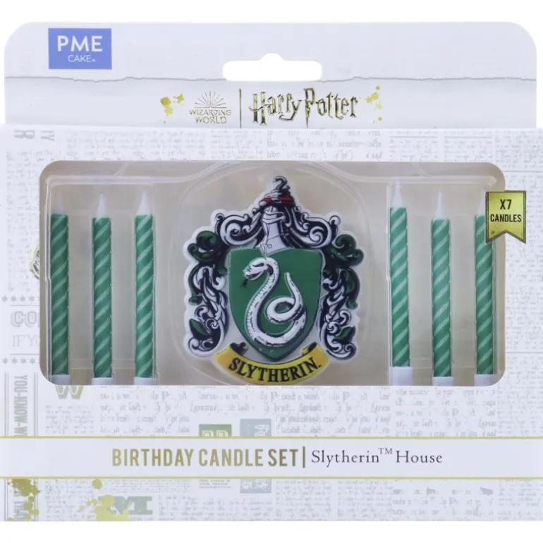 Set de 7 bougies d'anniversaire Serpentard Harry Potter