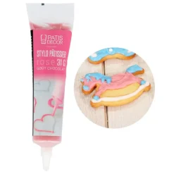 Stylo pâtissier rose goût chocolat
