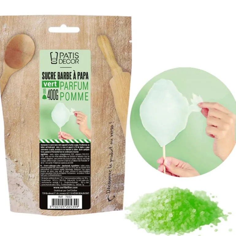 Sucre barbe à papa Pomme verte 400 g